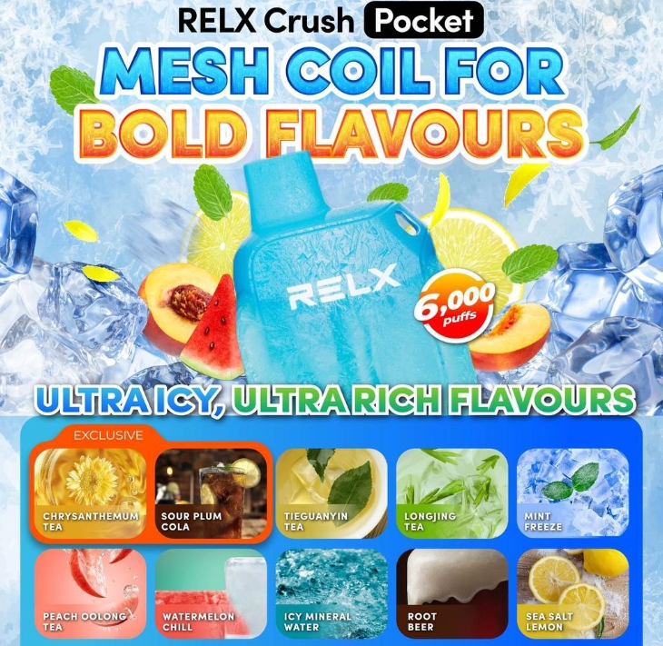 The RELX Crush Pocket 6000 Puffs Vape - Fresh Mint: A Game-Changer in Portable Vaping